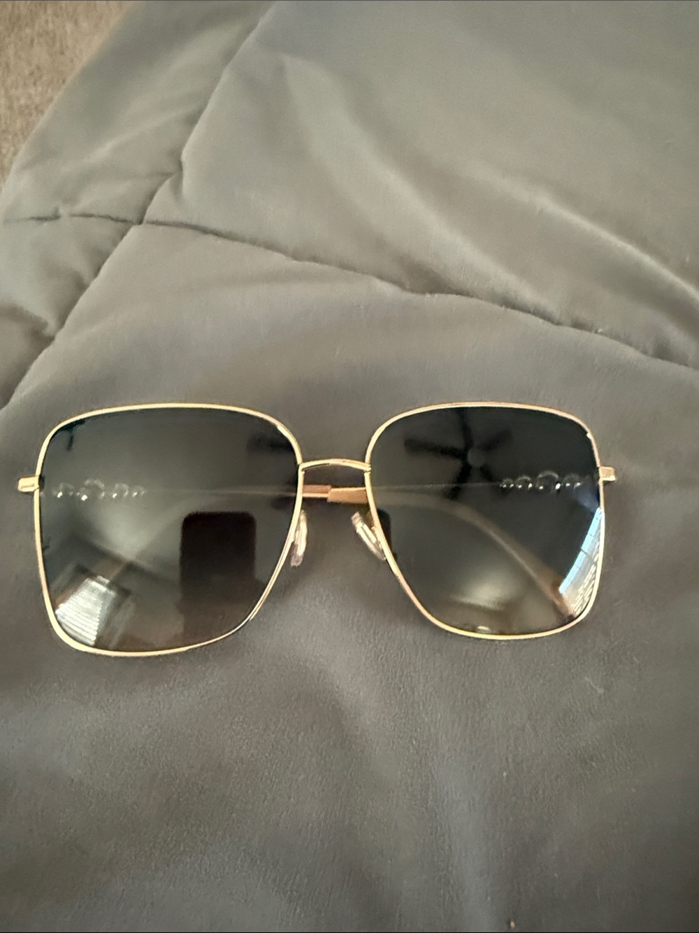 Jimmy Choo Gold Frame Sunglasses with Dark Gradient Lenses